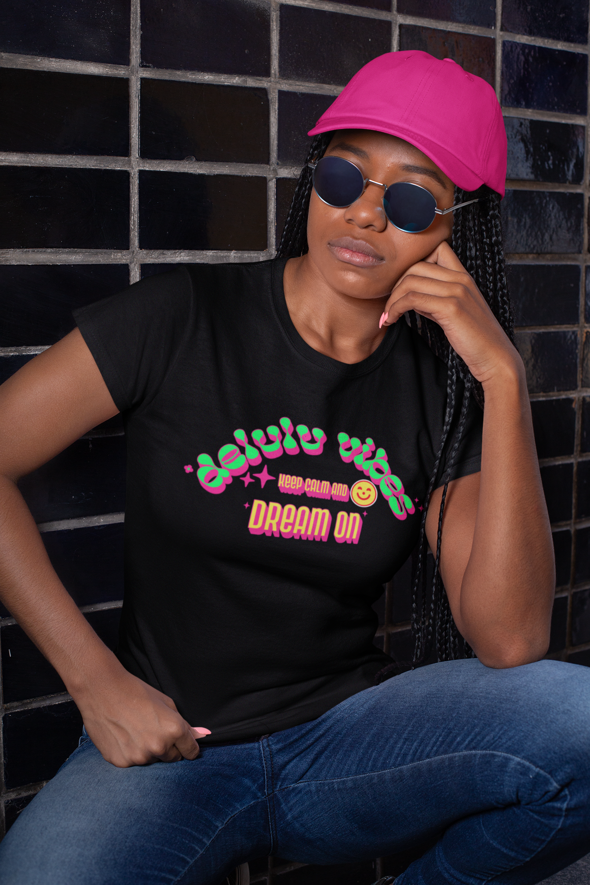 "Delulu Vibes Keep Calm And Dream On" Tee