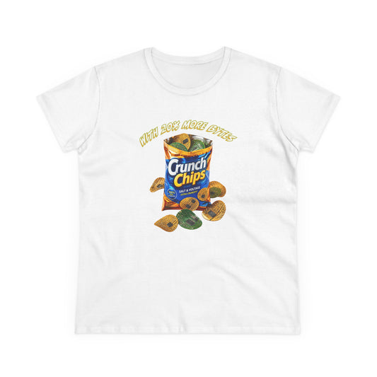 Crunch Chips Tee — Retro Snack Graphic Women's T-Shirt